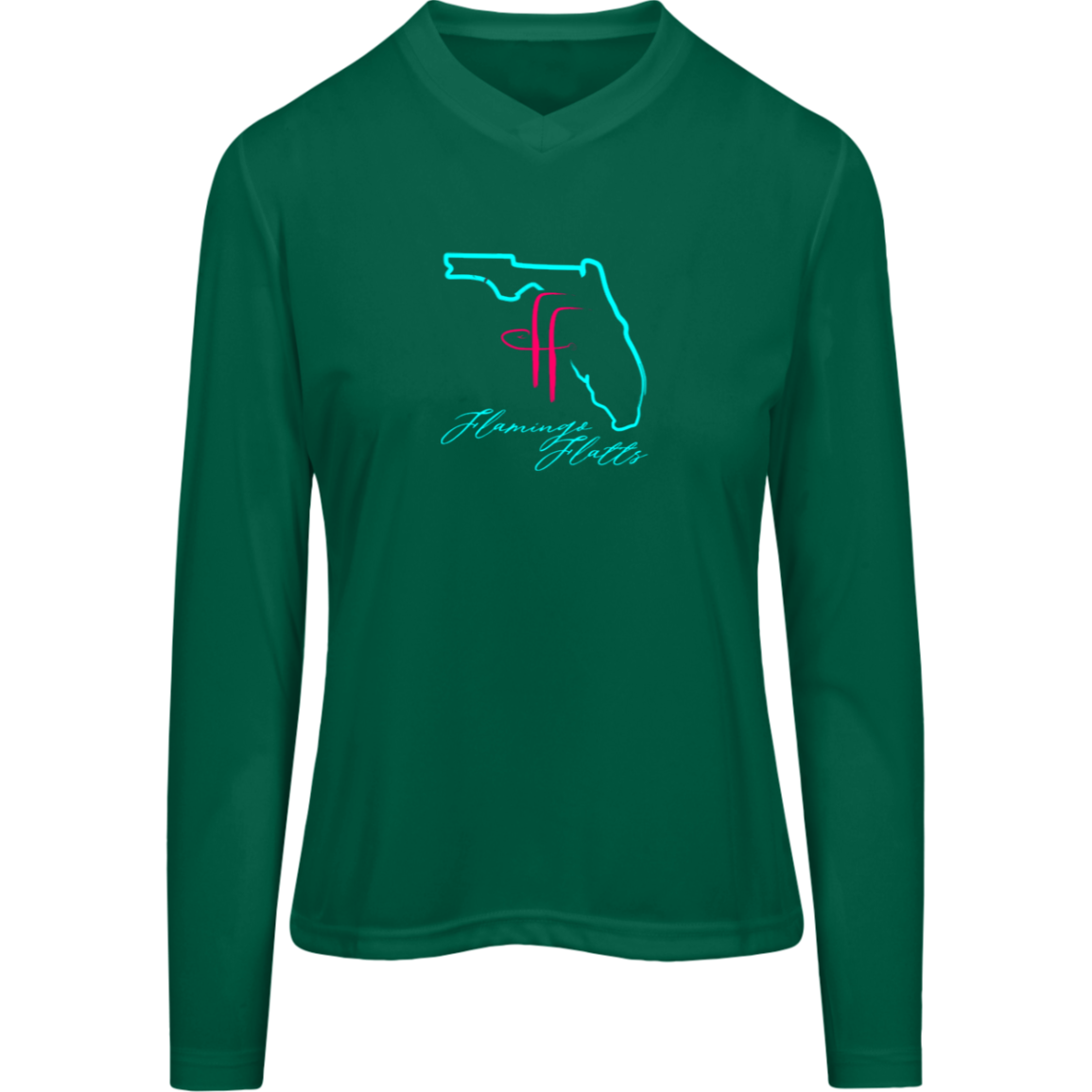 TT11WL Team 365 Womens Flamingo Flatts Coastal Zone Long Sleeve Tee