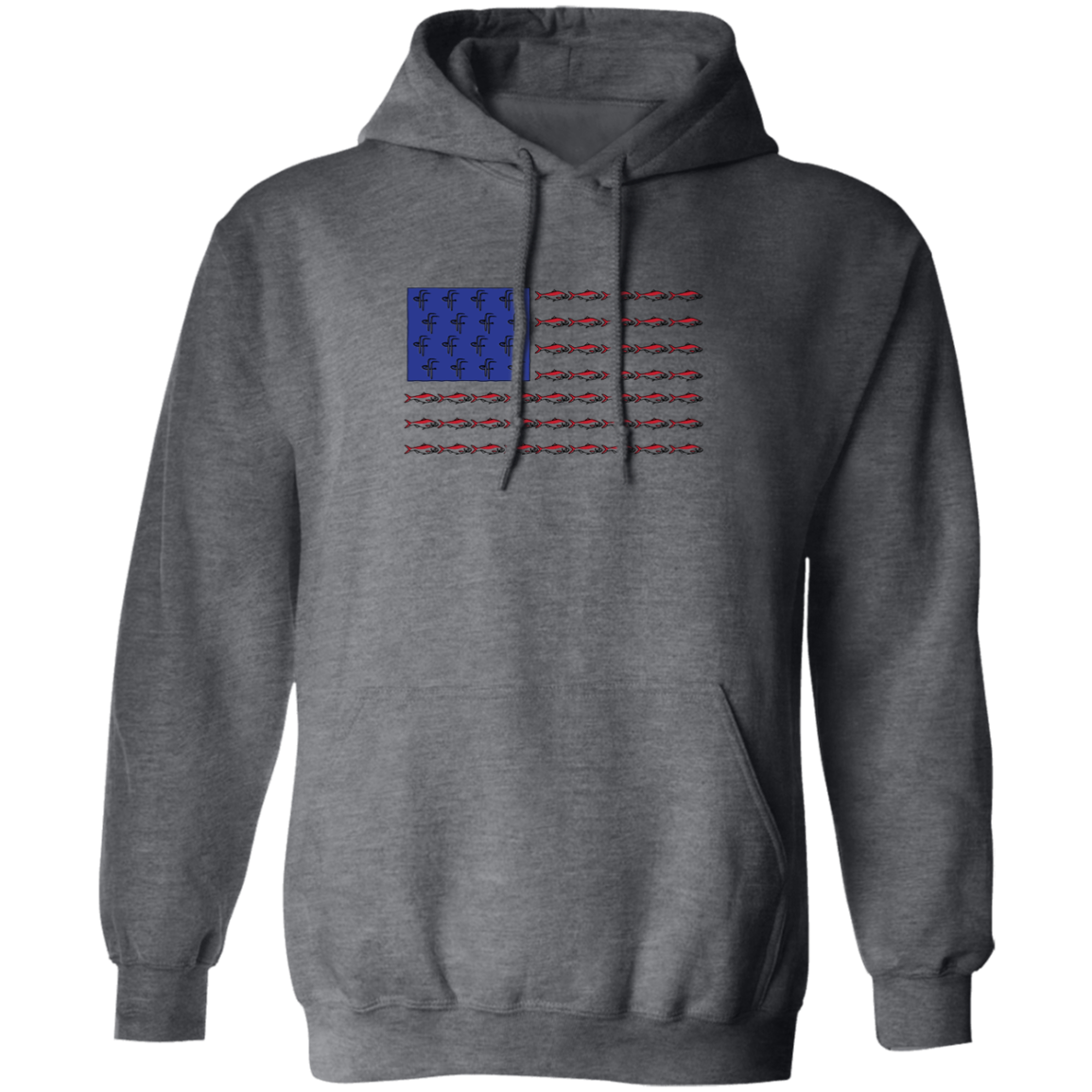 G185 Men's Fish Flag Pullover Hoodie