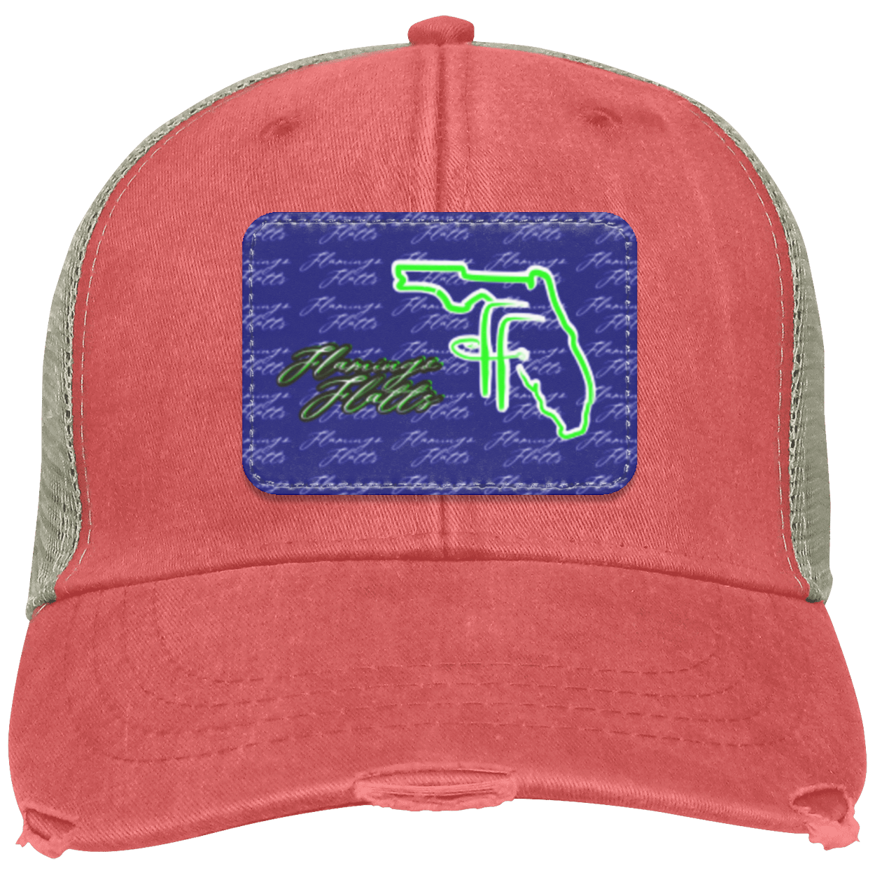 OL102 Flamingo Flatts Coastal Distressed Ollie Cap - Patch