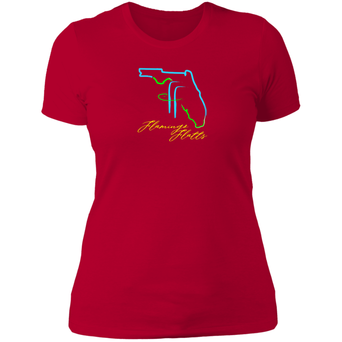 NL3900 Ladies' Flamingo Flatts Coastal Tri-Color Boyfriend T-Shirt