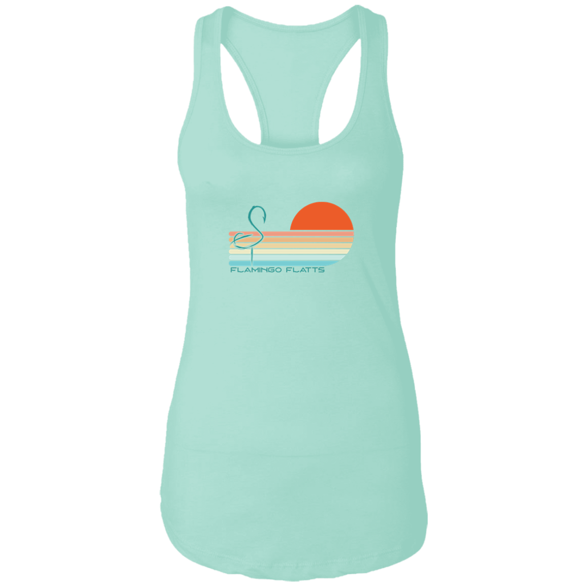 NL1533 Ladies Flamingo Sunset v1 Flatts Ideal Racerback Tank