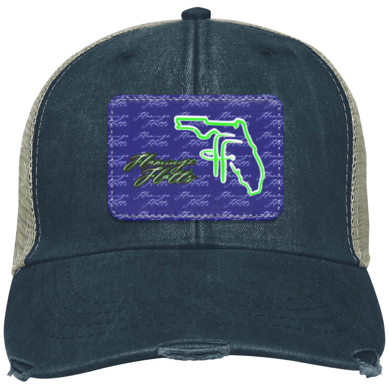 OL102 Flamingo Flatts Coastal Distressed Ollie Cap - Patch