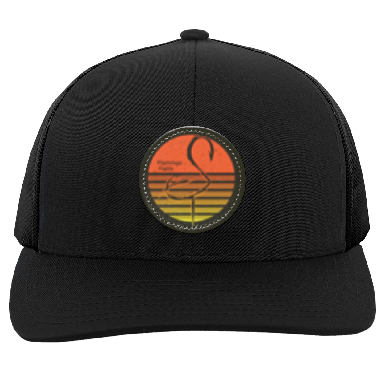 104C Small Circle Retro Sunset Trucker Snap Back - Patch