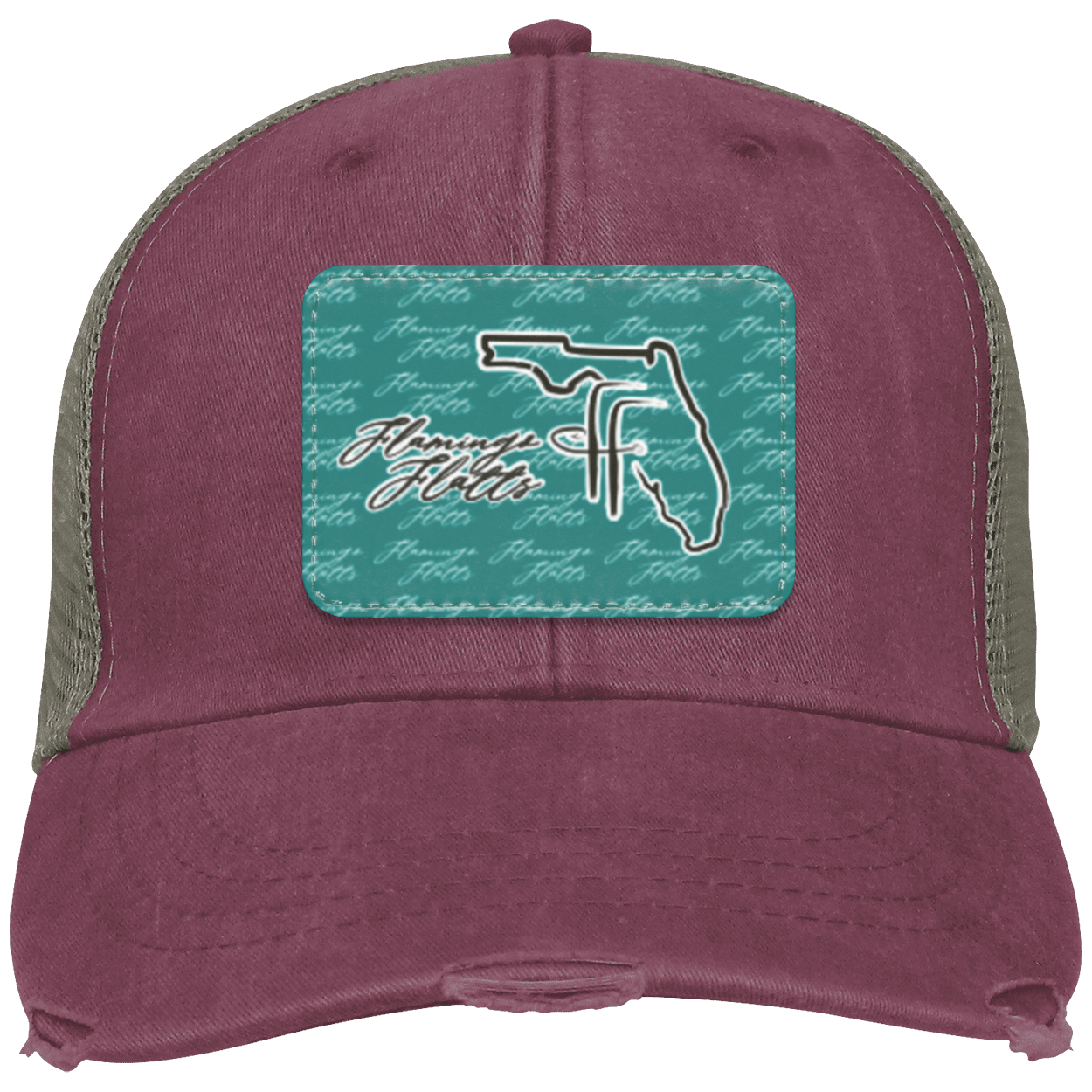 OL102 Flamingo Flatts Coastal Distressed Ollie Cap - Patch