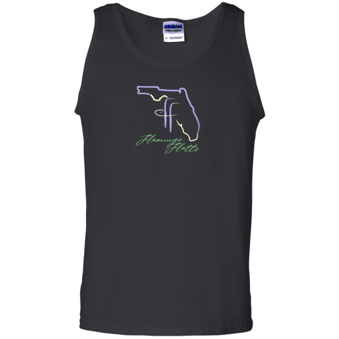 G220 Flamingo Flatts Coastal Tri-Color 100% Cotton Tank Top