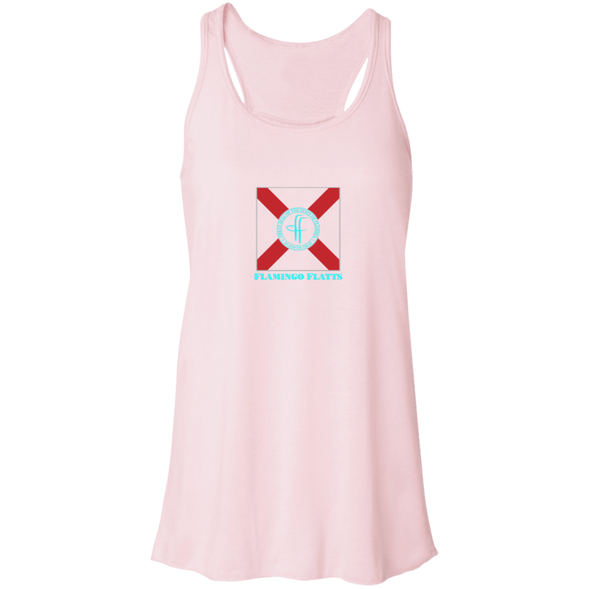 B8800 Flowy Flamingo Flatts Flag Racerback Tank