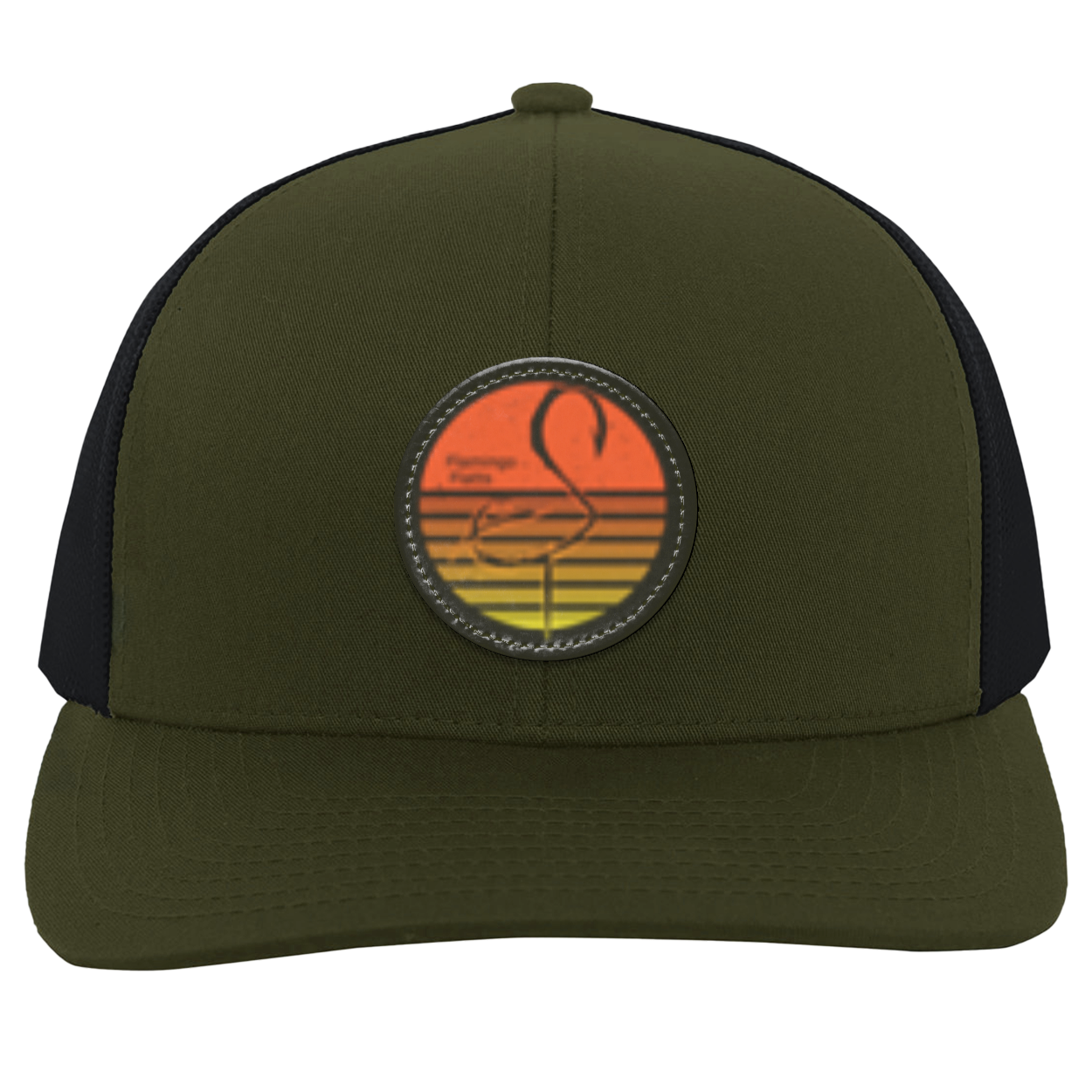 104C Small Circle Retro Sunset Trucker Snap Back - Patch