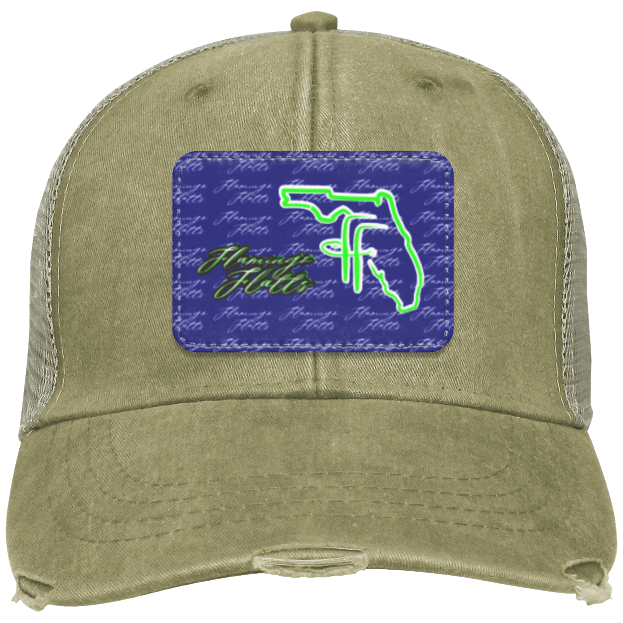 OL102 Flamingo Flatts Coastal Distressed Ollie Cap - Patch