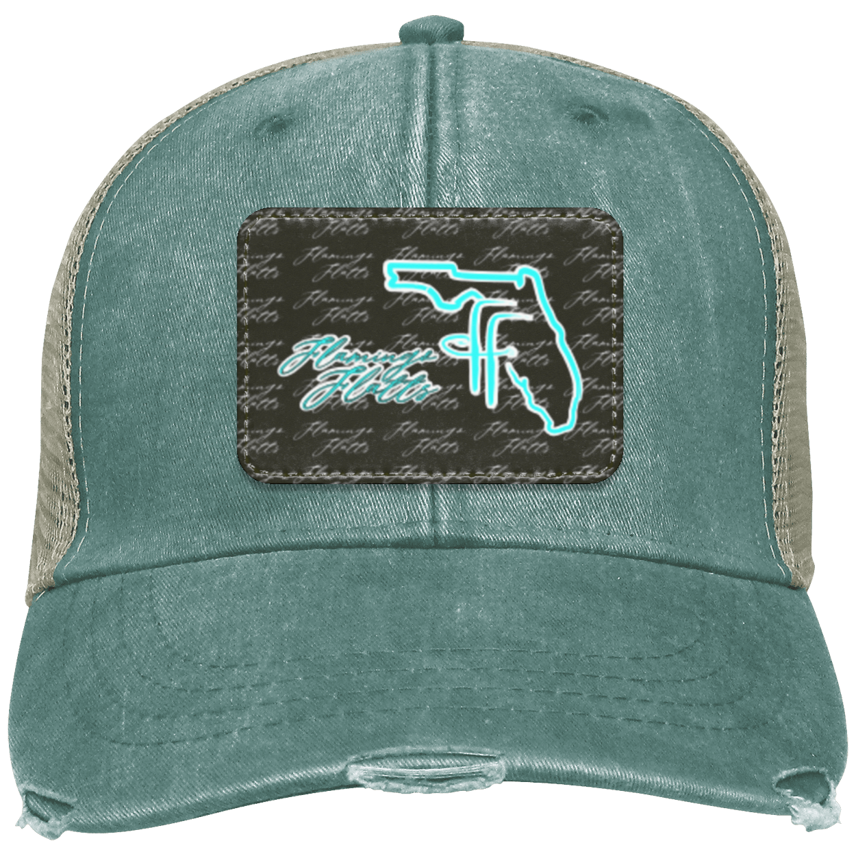 OL102 Flamingo Flatts Coastal Distressed Ollie Cap - Patch