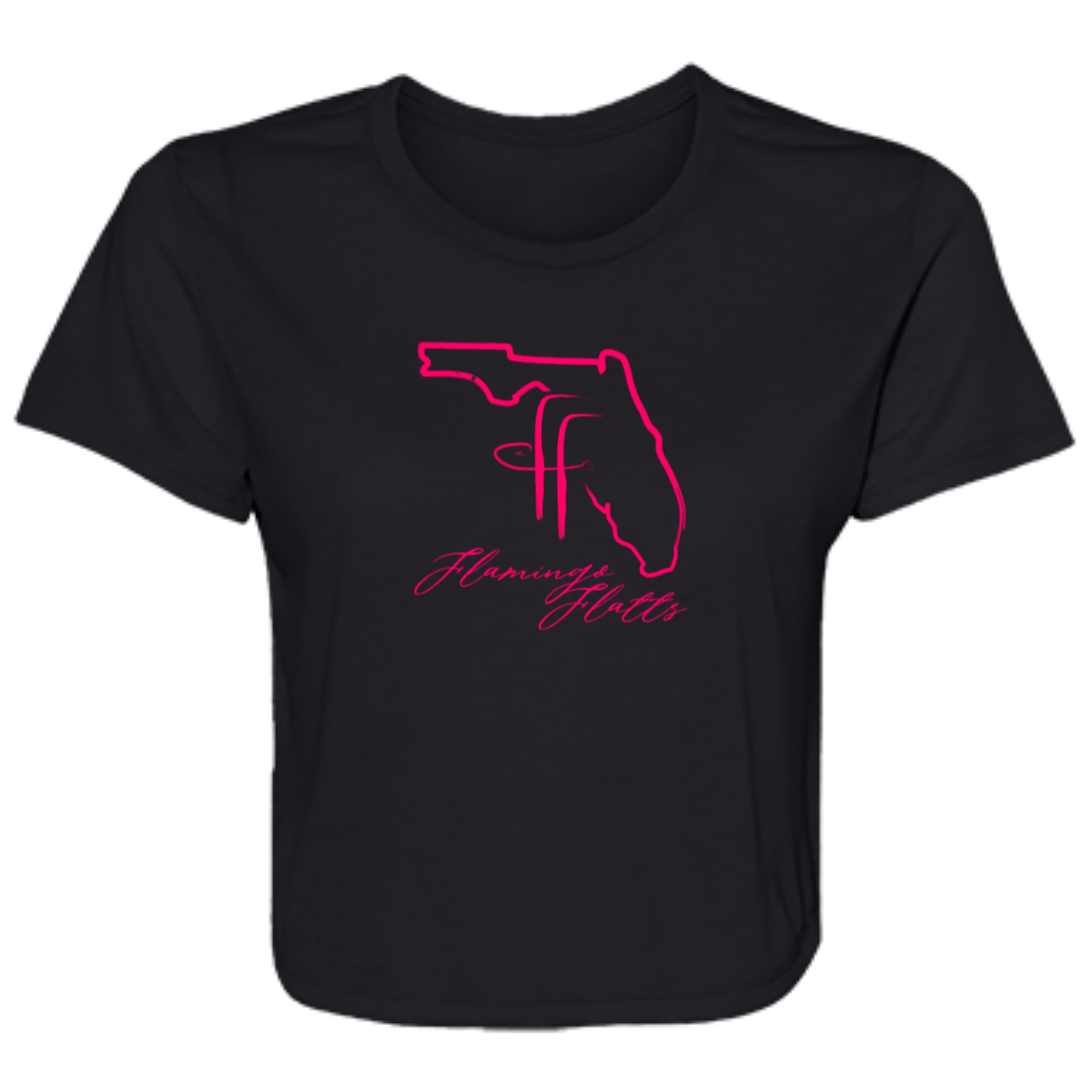 B8882 Ladies' Flamingo Flatts Coastal Flowy Cropped Tee