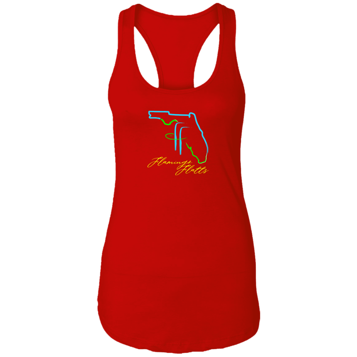 NL1533 Ladies Flamingo Flatts Coastal Tri-Color Ideal Racerback Tank