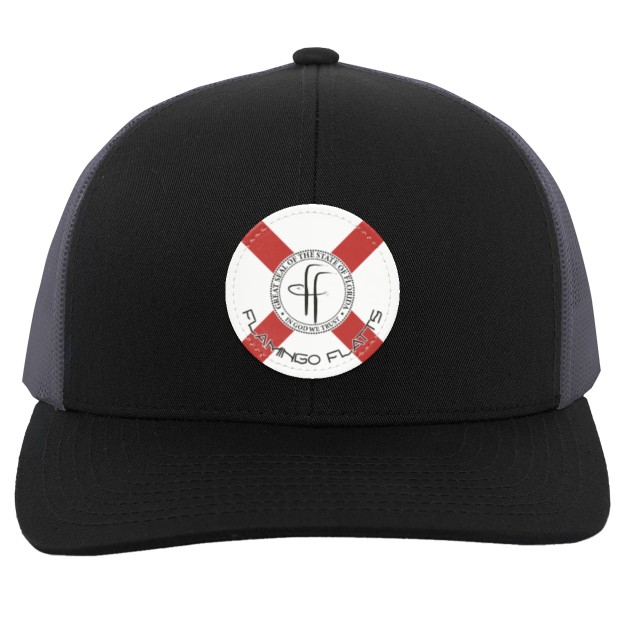 104C Small Circle Flamingo Flatts Flag Trucker Snap Back - Patch