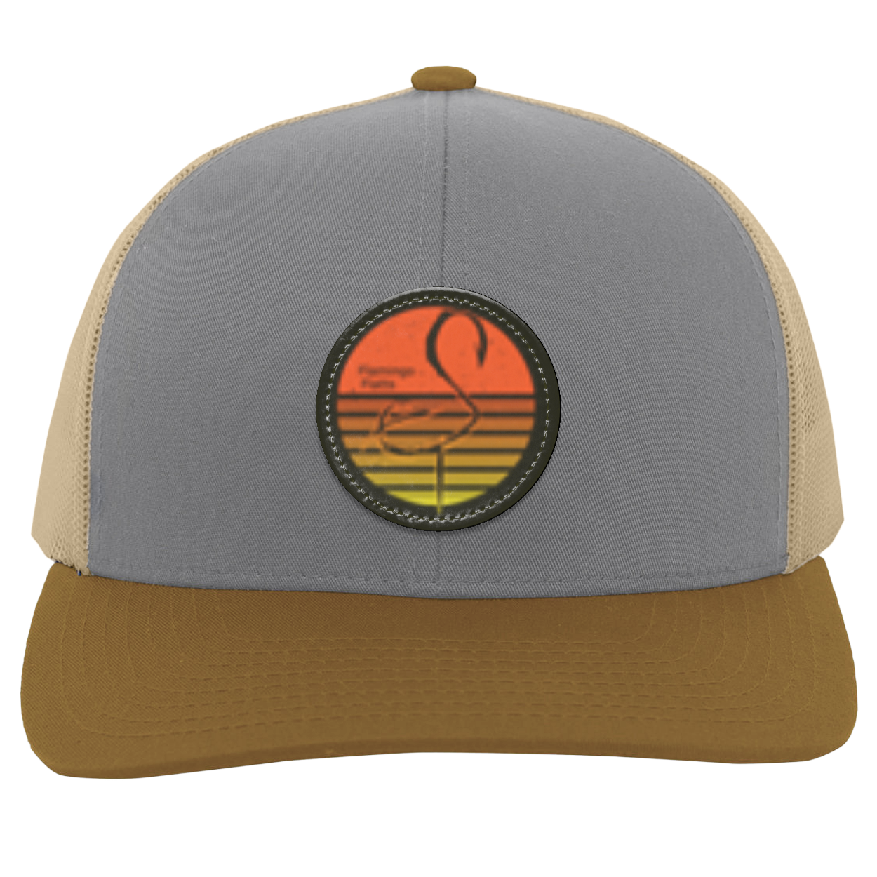 104C Small Circle Retro Sunset Trucker Snap Back - Patch