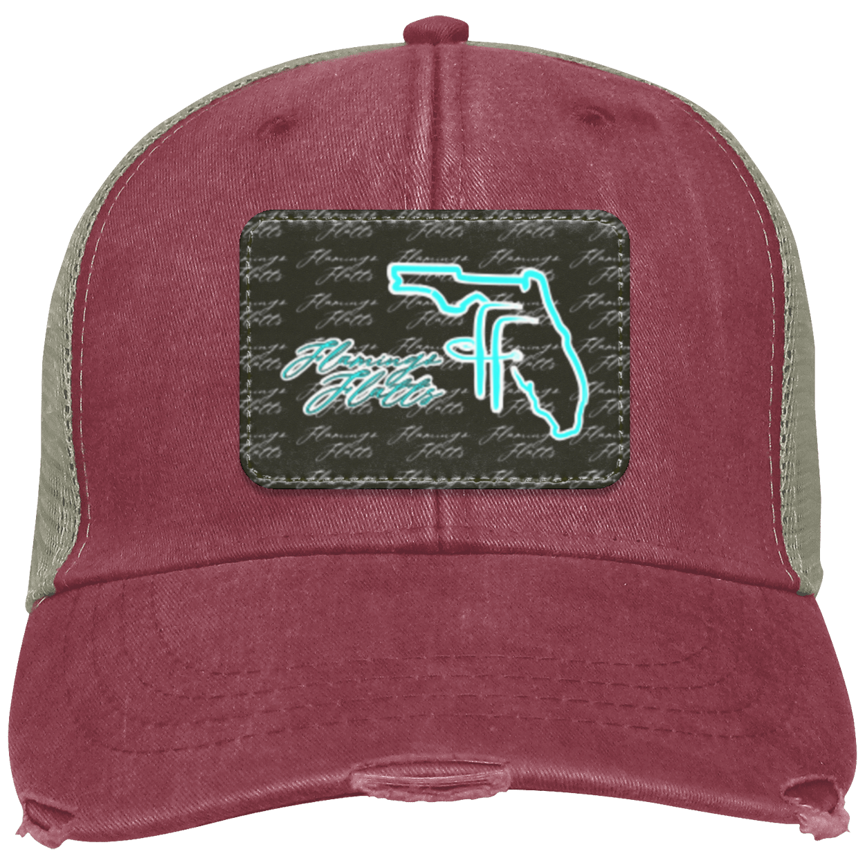 OL102 Flamingo Flatts Coastal Distressed Ollie Cap - Patch