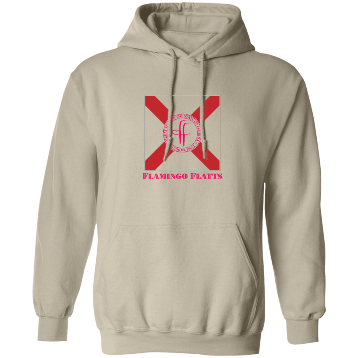 G185 Ladies Flamingo Flatts Flag Pullover Hoodie