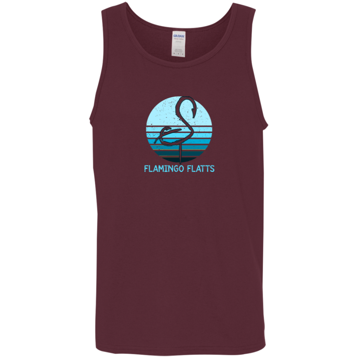 G520 Flamingo Flatts Retro Sunset Cotton Tank Top 5.3 oz.