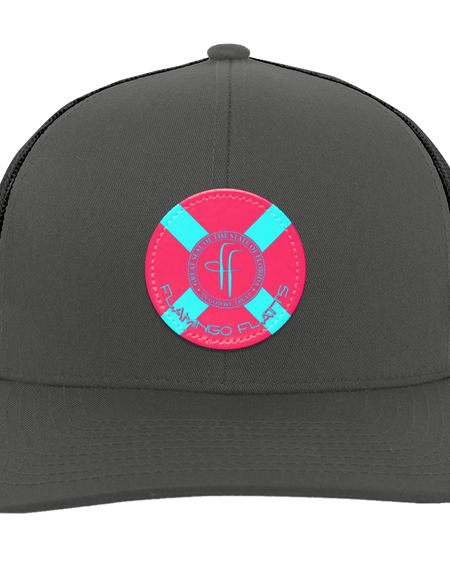 104C Small Circle Flamingo Flatts Flag Trucker Snap Back - Patch