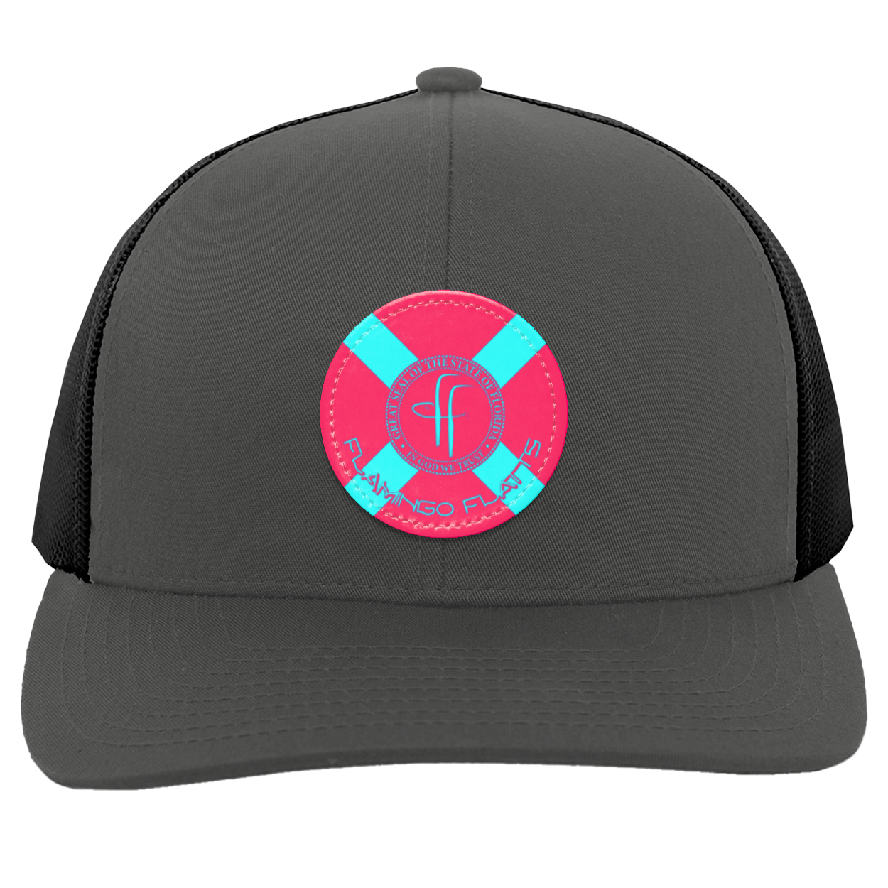 104C Small Circle Flamingo Flatts Flag Trucker Snap Back - Patch