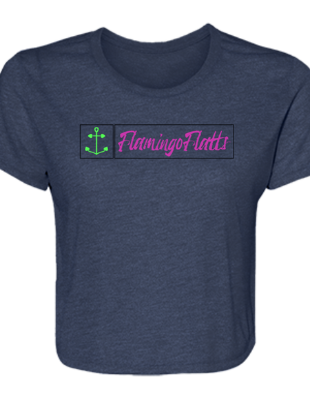 B8882 Ladies' Flamingo Flatts Newport Coastal Flowy Cropped Tee