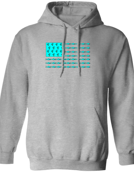 G185 Men's Fish Flag Pullover Hoodie