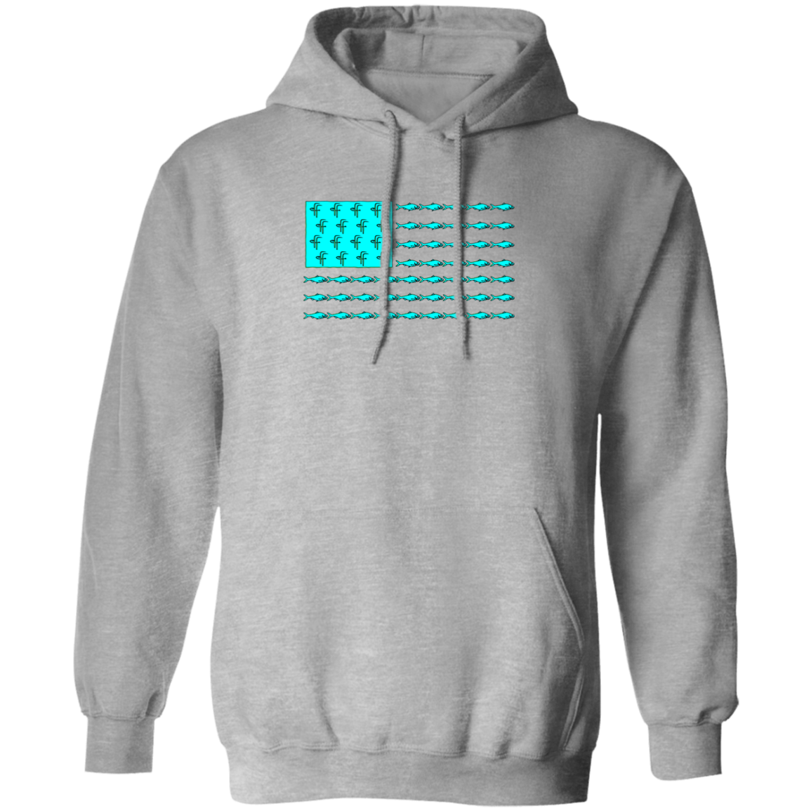 G185 Men's Fish Flag Pullover Hoodie