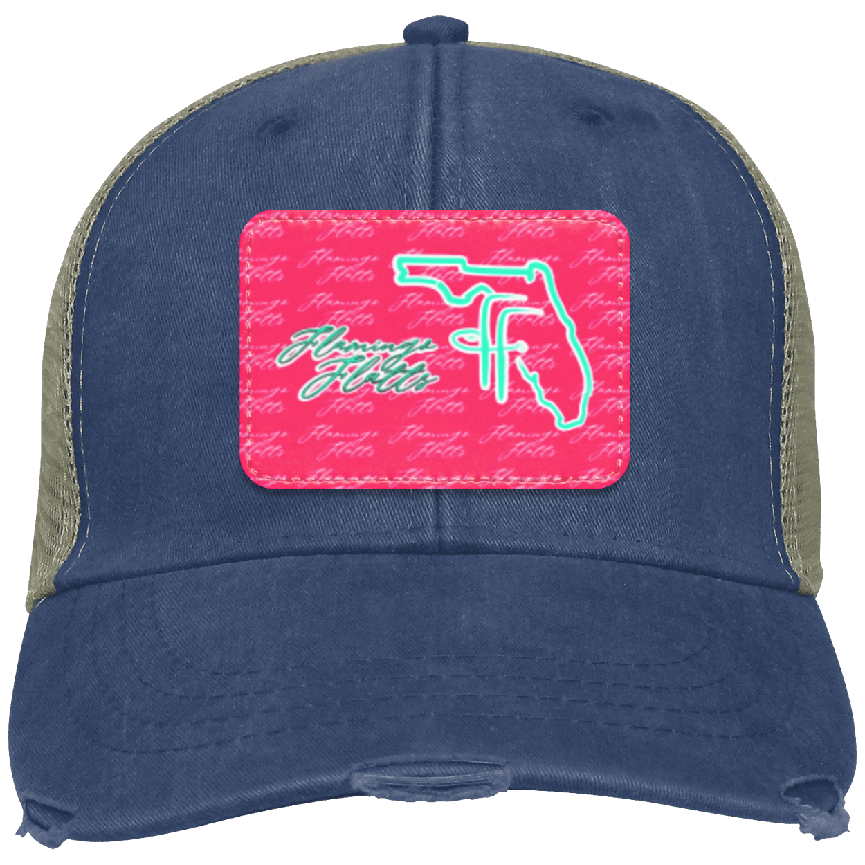 OL102 Flamingo Flatts Coastal Distressed Ollie Cap - Patch