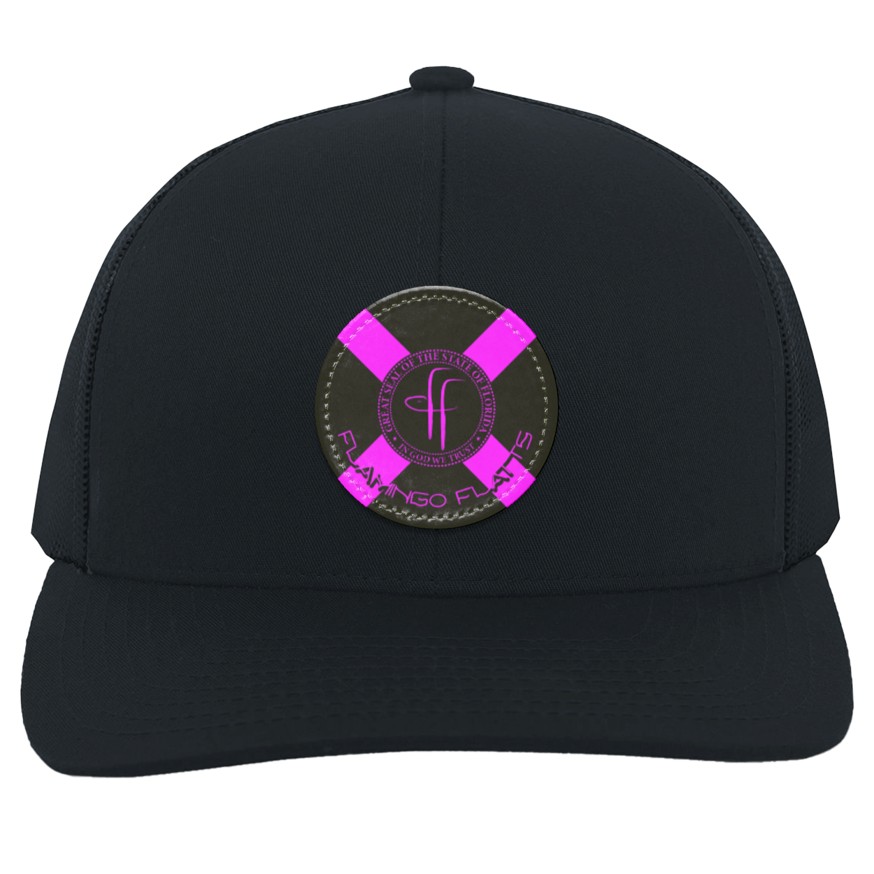 104C Small Circle Flamingo Flatts Flag Trucker Snap Back - Patch