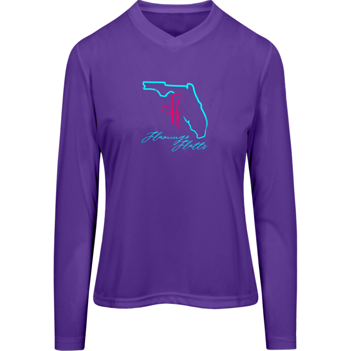 TT11WL Team 365 Womens Flamingo Flatts Coastal Zone Long Sleeve Tee