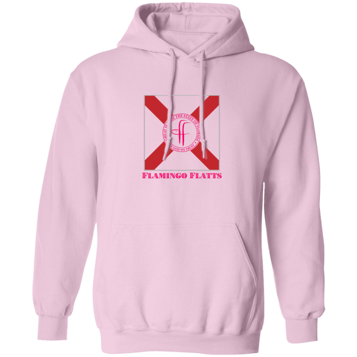 G185 Ladies Flamingo Flatts Flag Pullover Hoodie