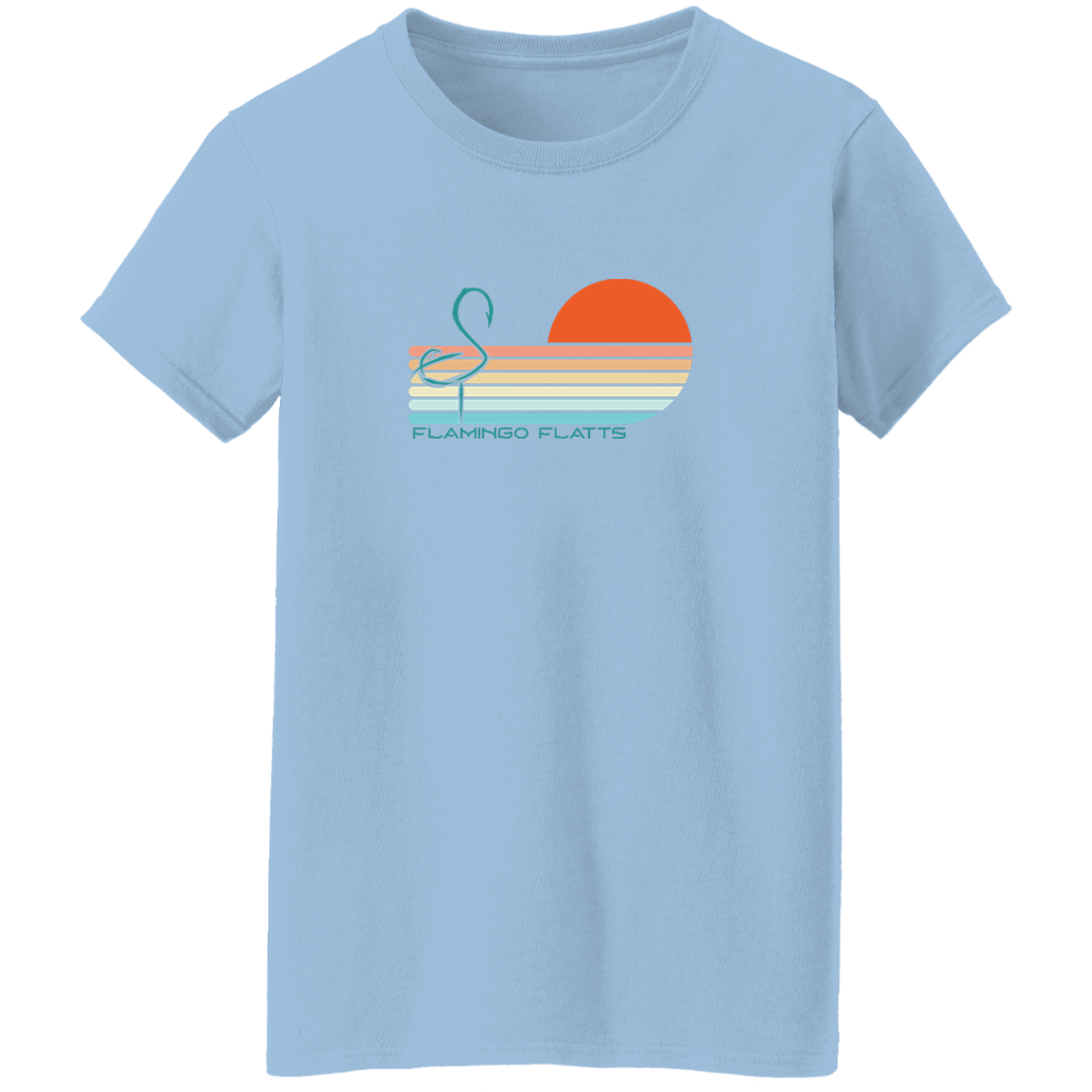 G500L Ladies' Flamingo Flatts Sunset v1 5.3 oz. T-Shirt