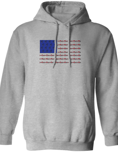 G185 Men's Fish Flag Pullover Hoodie