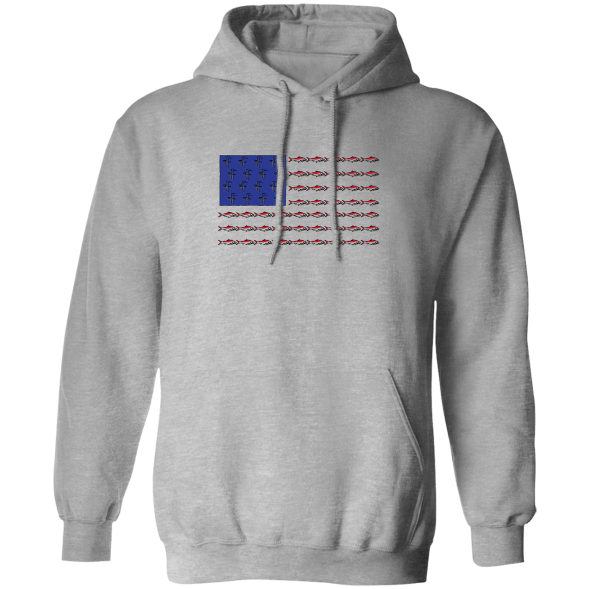 G185 Men's Fish Flag Pullover Hoodie