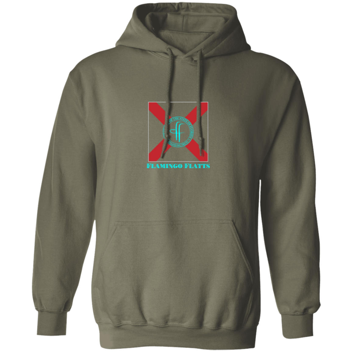 G185 Men's Flamingo Flatts Flag Pullover Hoodie