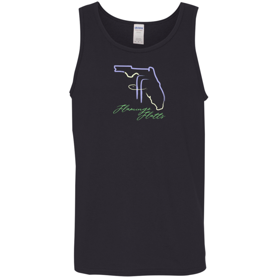 G520 Flamingo Flatts Coastal Tri-Color Cotton Tank Top 5.3 oz.