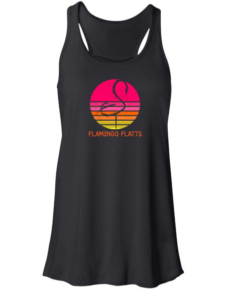 B8800 Flamingo Flatts Retro Sunset Flowy Racerback Tank