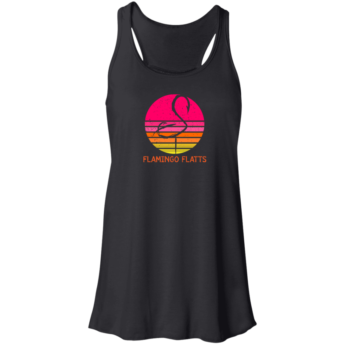 B8800 Flamingo Flatts Retro Sunset Flowy Racerback Tank