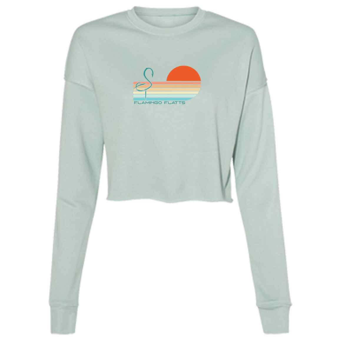 B7503 Ladies' Flamingo Flatts Sunset v1 Cropped Fleece Crew