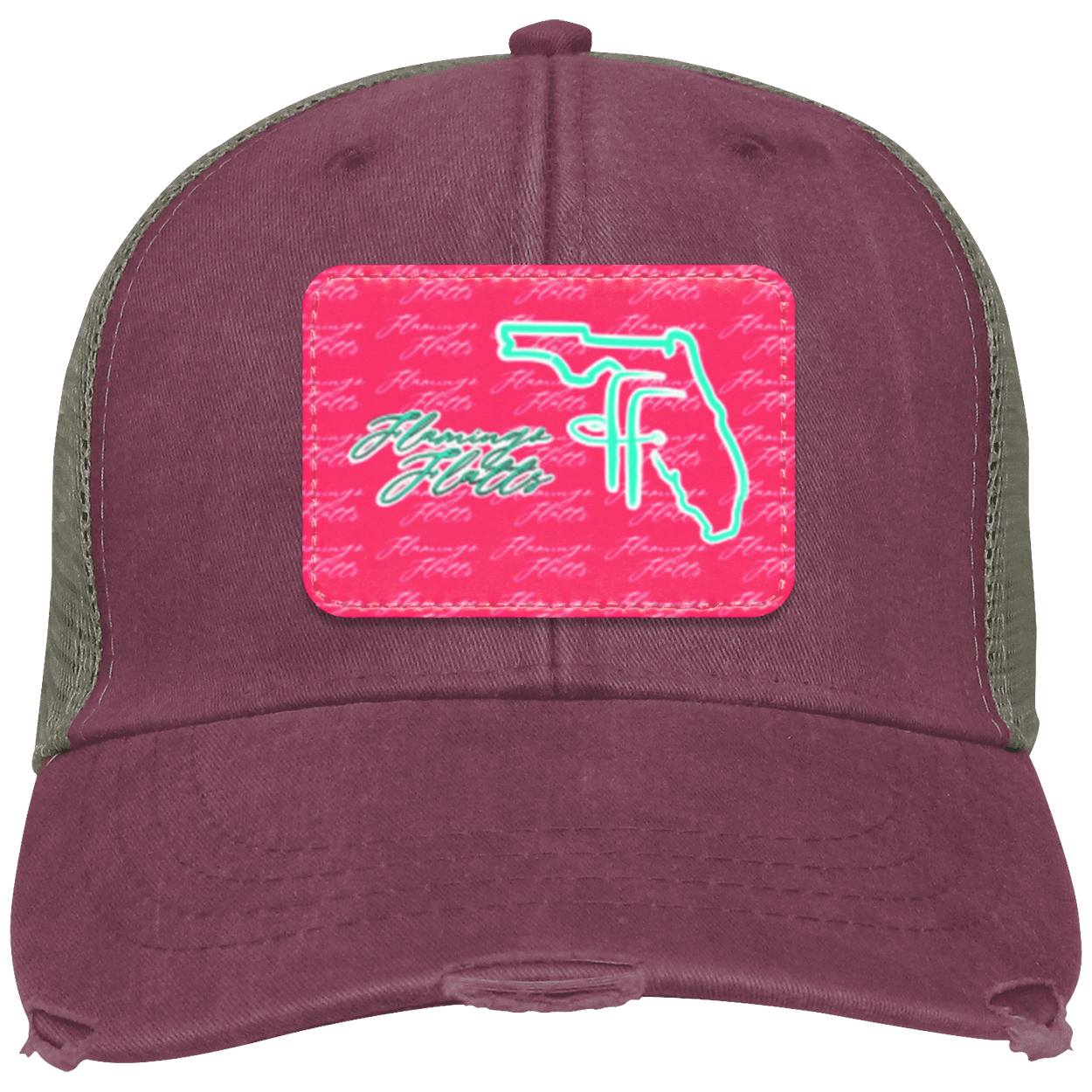 OL102 Flamingo Flatts Coastal Distressed Ollie Cap - Patch