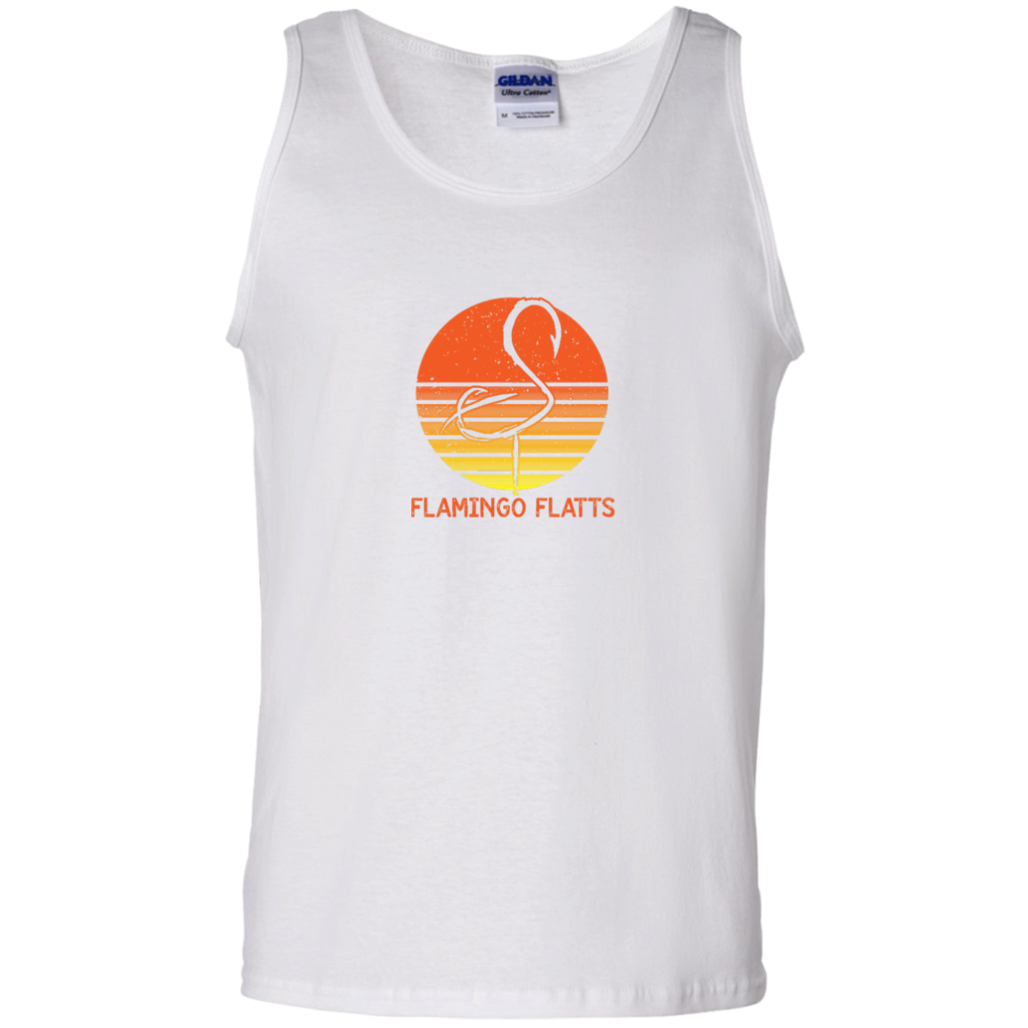 G220 Flamingo Flatts Retro Sunset 100% Cotton Tank Top