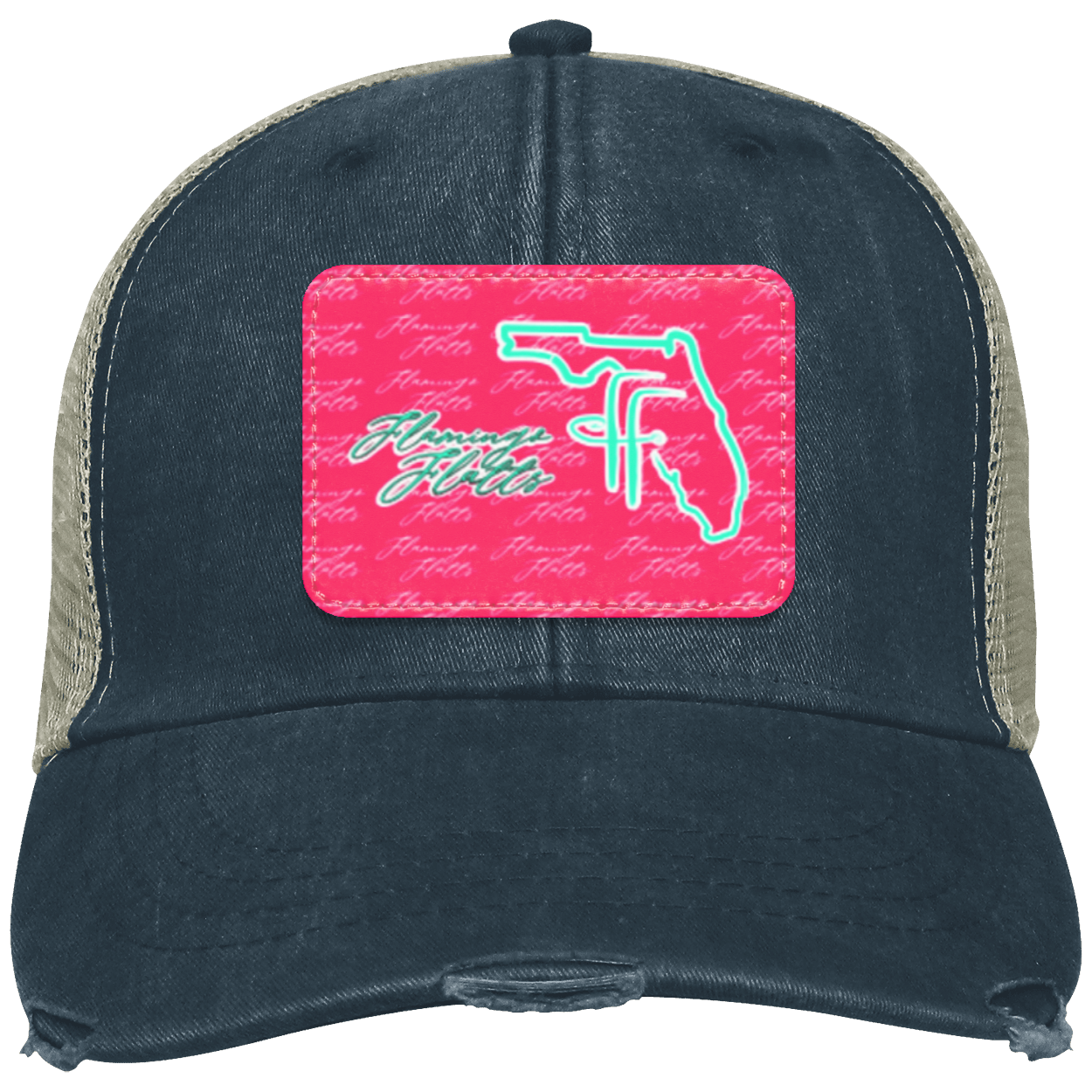 OL102 Flamingo Flatts Coastal Distressed Ollie Cap - Patch