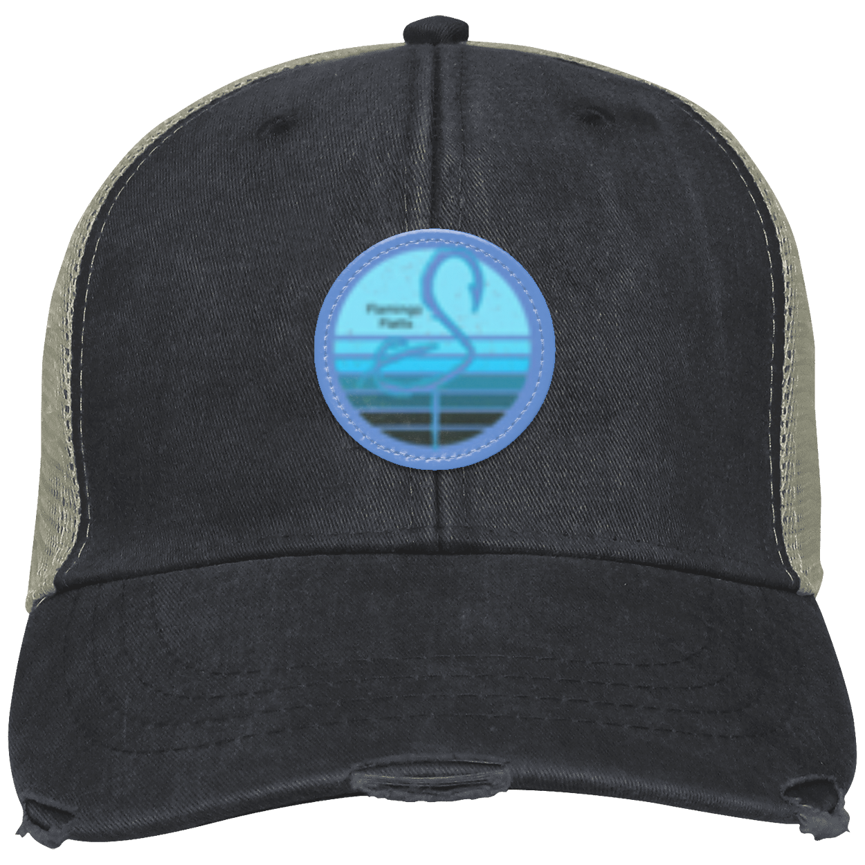 OL102 Flamingo Flatts Retro Sunset Distressed Ollie Cap - Patch