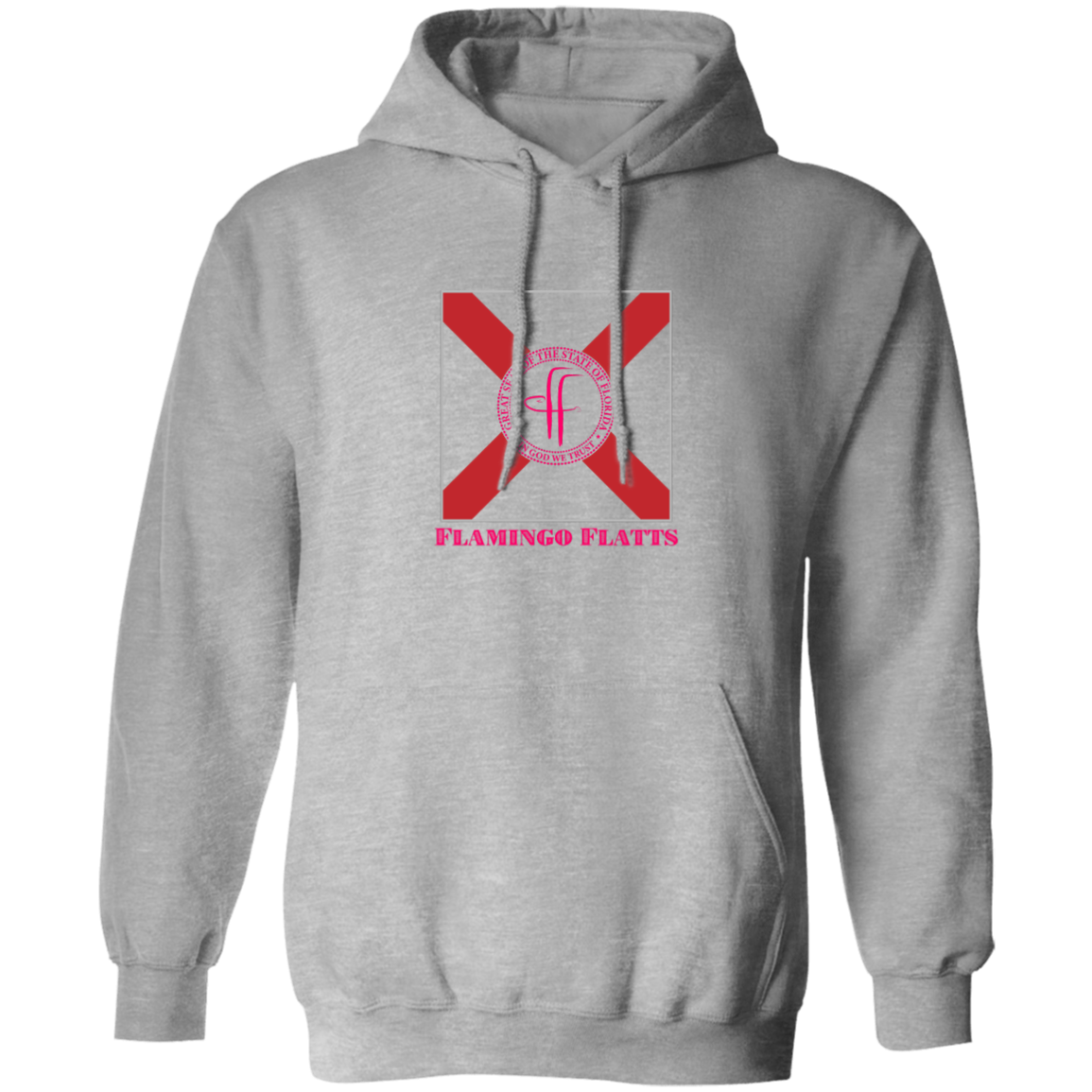 G185 Ladies Flamingo Flatts Flag Pullover Hoodie