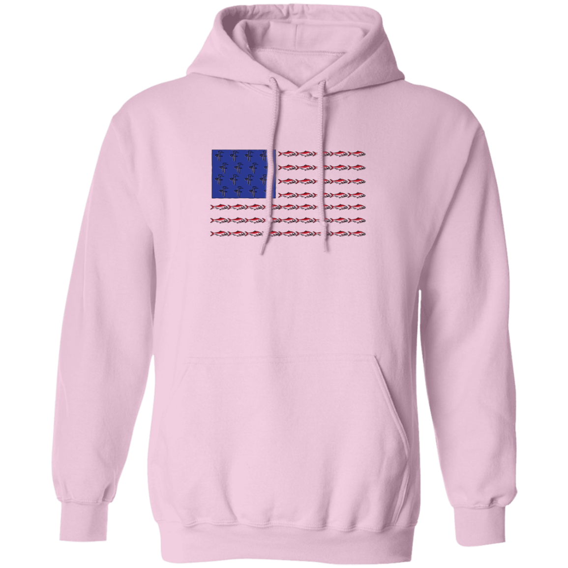 G185 Men's Fish Flag Pullover Hoodie