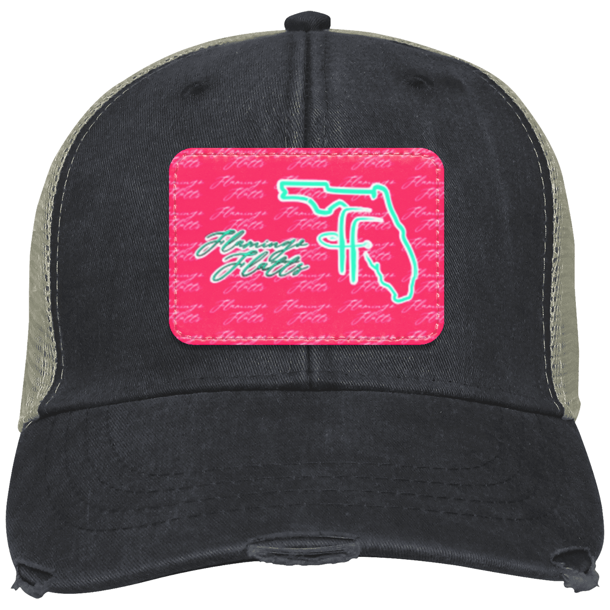 OL102 Flamingo Flatts Coastal Distressed Ollie Cap - Patch