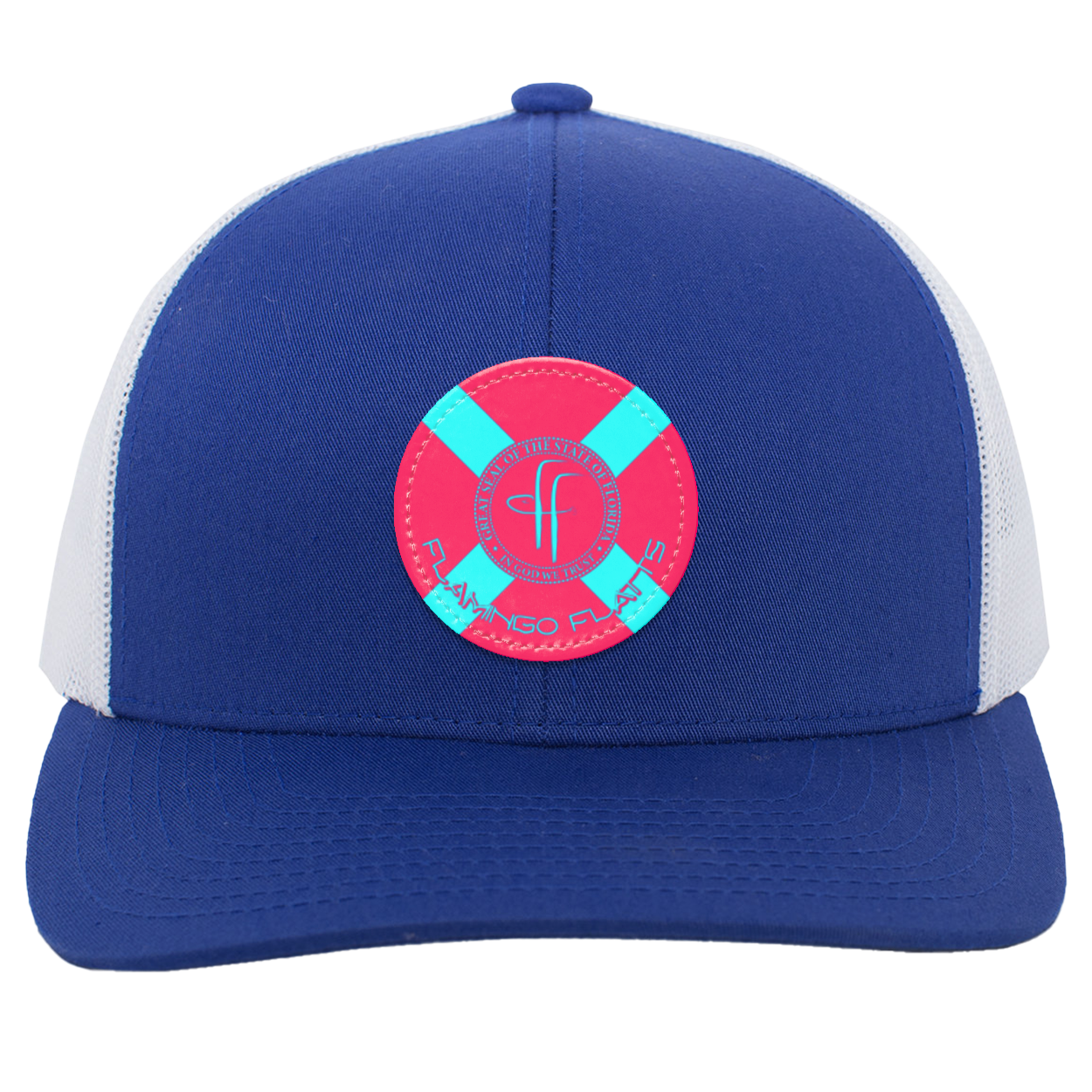 104C Small Circle Flamingo Flatts Flag Trucker Snap Back - Patch