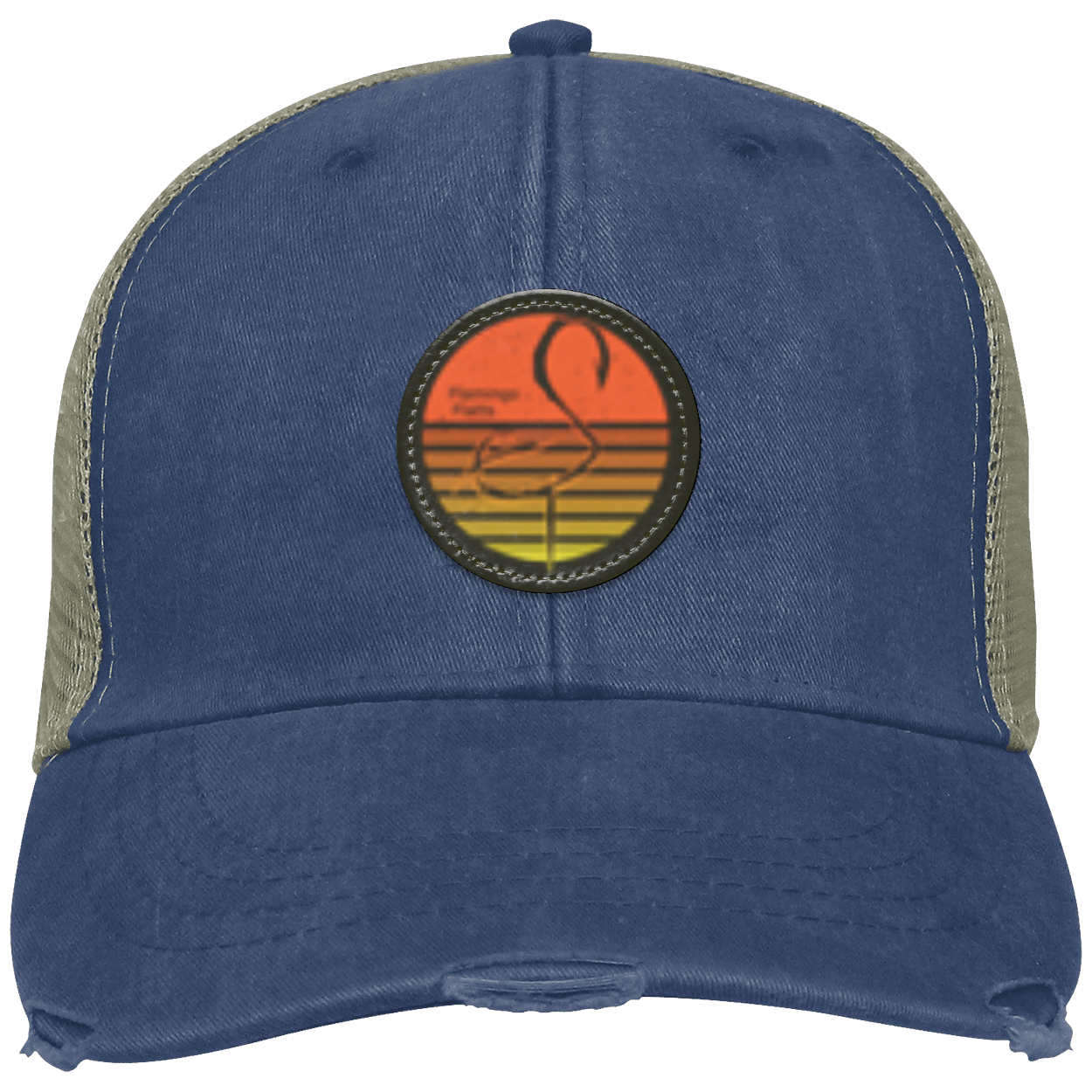 OL102 Flamingo Flatts Retro Sunsest Distressed Ollie Cap - Patch