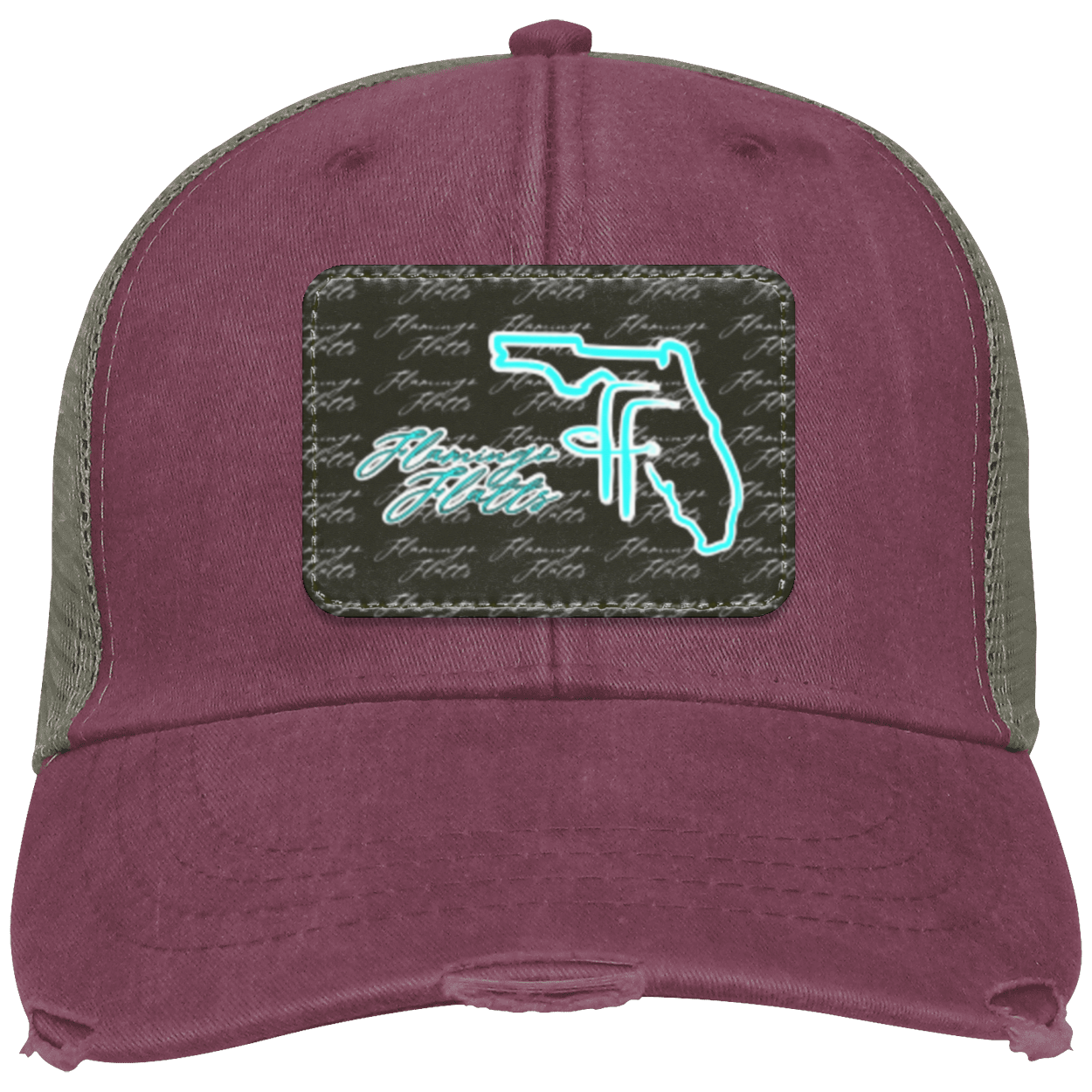 OL102 Flamingo Flatts Coastal Distressed Ollie Cap - Patch