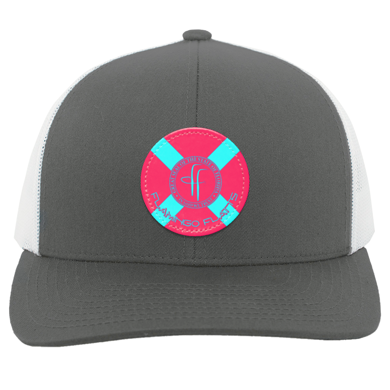 104C Small Circle Flamingo Flatts Flag Trucker Snap Back - Patch