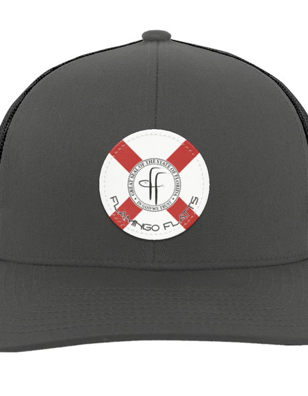 104C Small Circle Flamingo Flatts Flag Trucker Snap Back - Patch