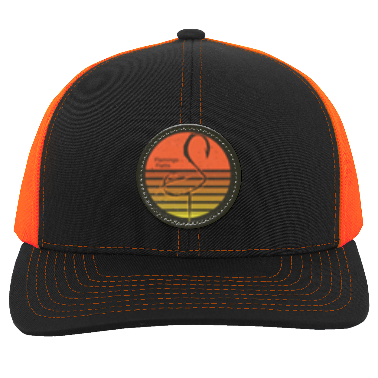 104C Small Circle Retro Sunset Trucker Snap Back - Patch